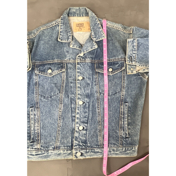 Vintage Gap Denim Jacket Mens X-Small Trucker Blue Medium Wash 90s Made in USA - Picture 11 of 11